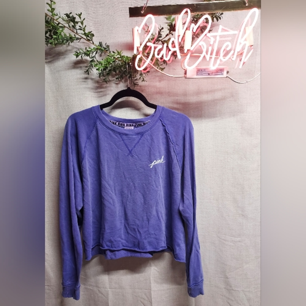 PINK Victoria's secret purple crop sweatshirt